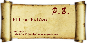 Piller Balázs névjegykártya